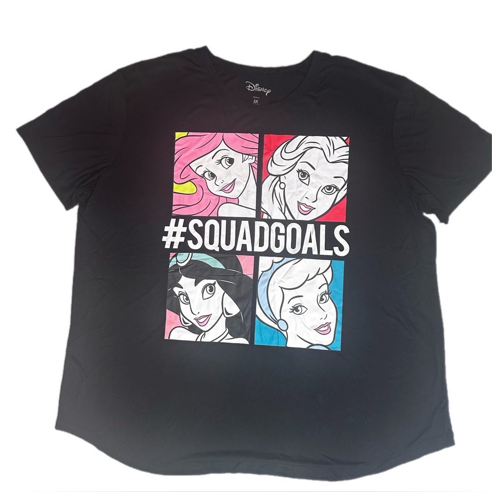 Disney Princess #SquadGoals Graphic Tee 3X Black Short Sleeve